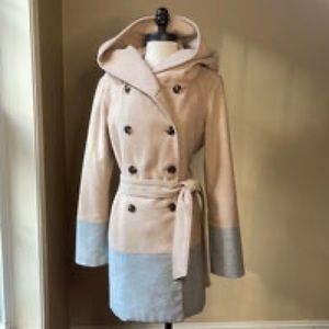Banana Republic Two-Toned Wool Slouchy Hood Peacoat